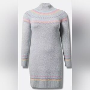Mini Vegan Cashmere Mock Neck Sweater Dress